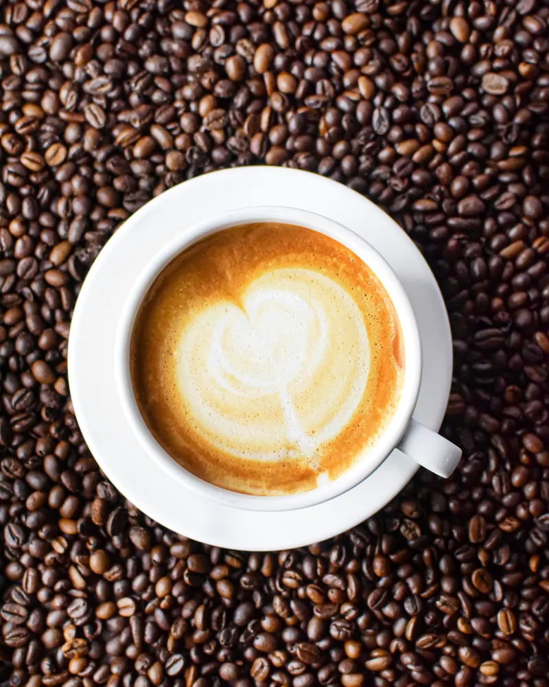 Latte with heart latte art